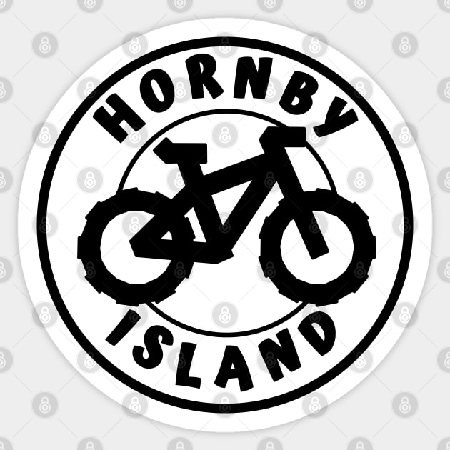 Hornby Island Mountain Bike Round - Black and White MTB Bicycle Circle - Hornby Island Biking Sticker by City of Islands